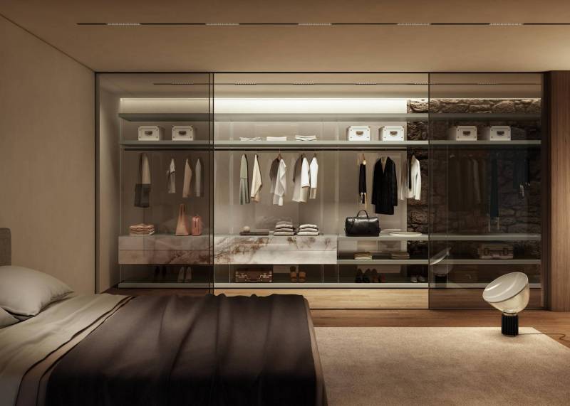 Aménagement d'un dressing de luxe Lago chez Showroom443